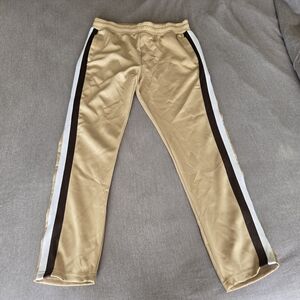 Casual Tan Track Pants with Stripes